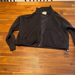 Abercrombie YPB Black cropped athletic jacket